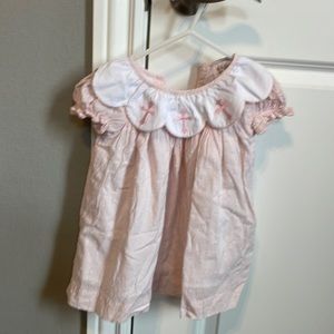 Pink Swiss dot cross dress